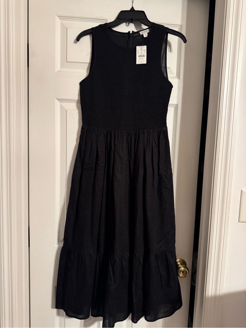 J. Crew Black Sleeveless Midi Dress